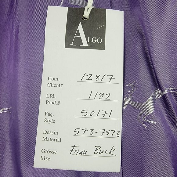 Algo Wool Blend Ruffle Collar Jacket Womens Size Unknown Lavender Purple Lined - Picture 4 of 14